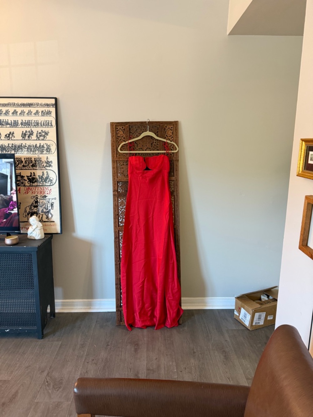 Commense Red Strapless Maxi Dress
